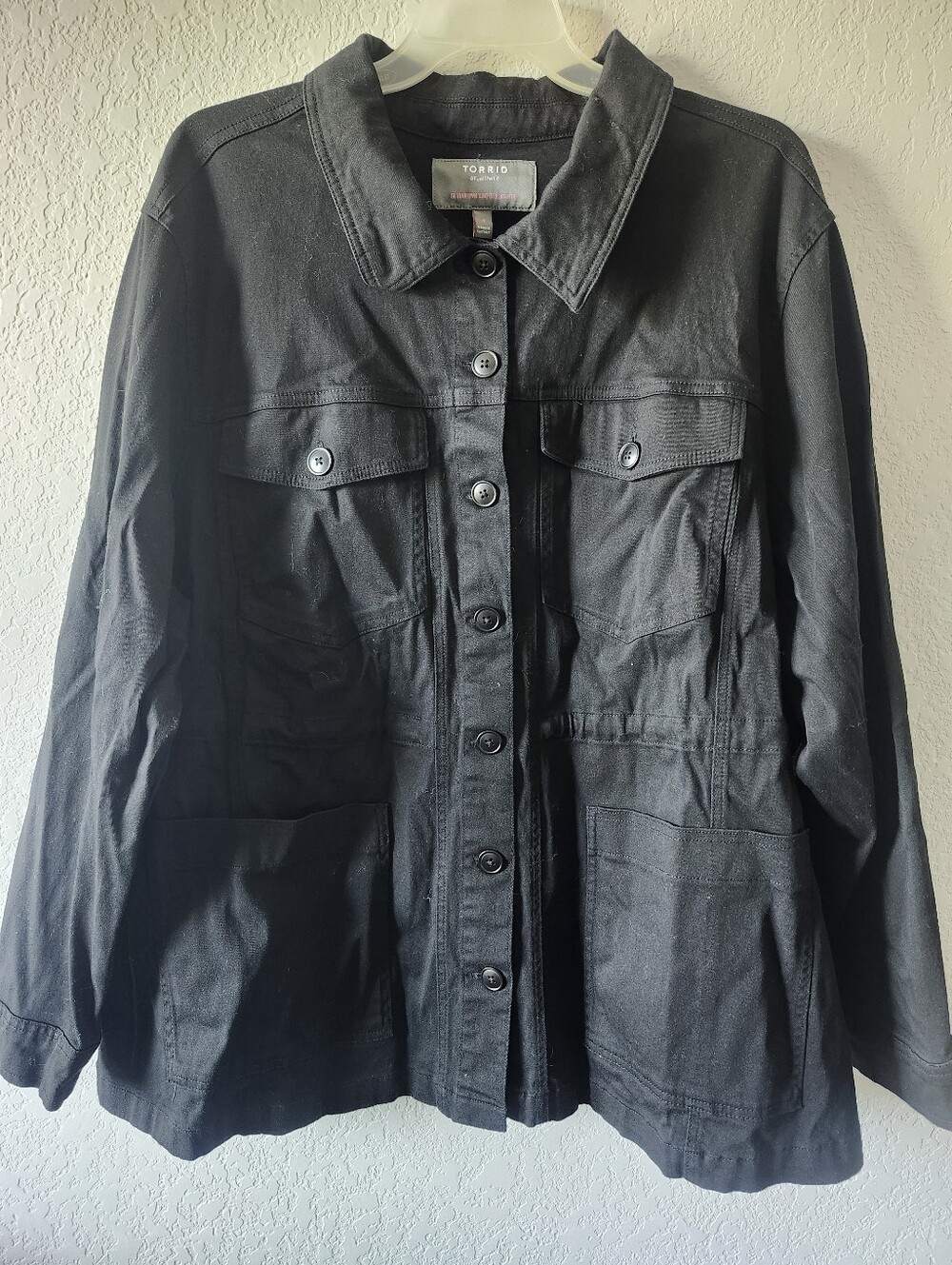 Torrid Size 4 Black Twill Anorak Jacket